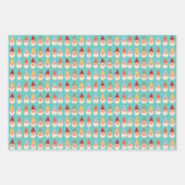 Garden Gnomes Blue Background Inpakpapier Vel (Voorkant 2)