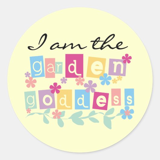 Garden Goddess Tshirts en Gifts Ronde Sticker (Voorkant)