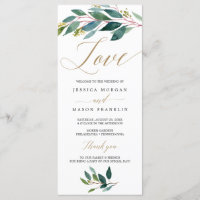 Garden Greens Programme de mariage - Amour