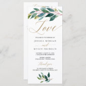 Garden Greens Programme de mariage - Amour (Devant / Derrière)