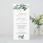 Garden Greens Programme de mariage - Amour (Debout devant)