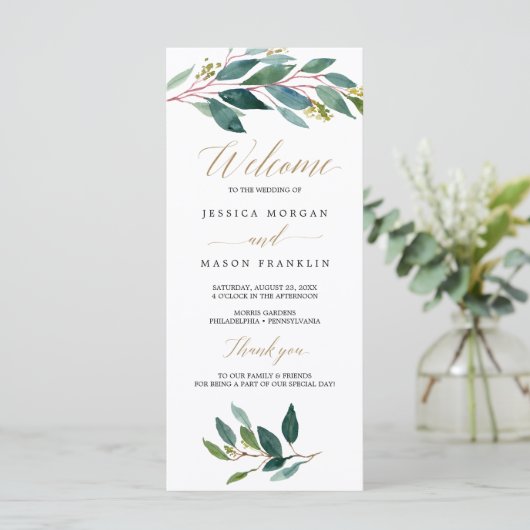 Garden Greens Programme de mariage - Programme de  (Debout devant)