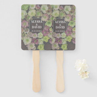 Garden Hellebore Wood en White Wedding Fan Handwaaier