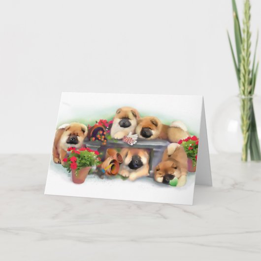 "GARDEN HELPERS"-chow art card Kaart (Voorkant)