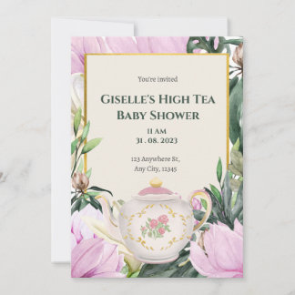 Garden High Tea Baby shower uitnodiging