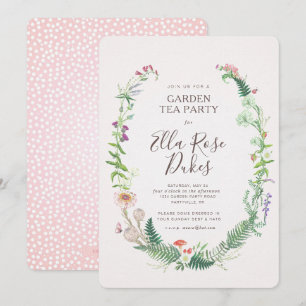 Garden High Tea Wilde Bloemen Uitnodiging