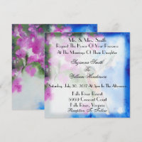 Garden Hummingbird Elegant Wedding Invitations