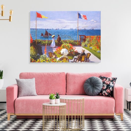 Garden in Sainte Adresse door Claude Monet Canvas Afdruk (Insitu (Woonkamer))