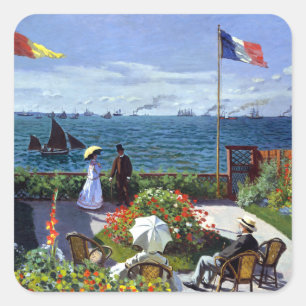 Garden in Sainte-Adresse door Claude Monet Vierkante Sticker
