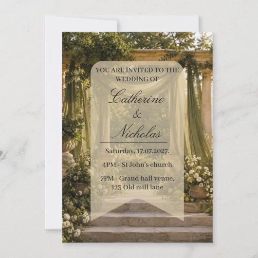 Garden inspired wedding invitation (Devant)
