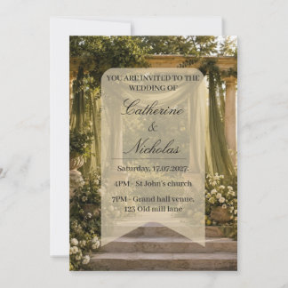 Garden inspired wedding invitation kaart