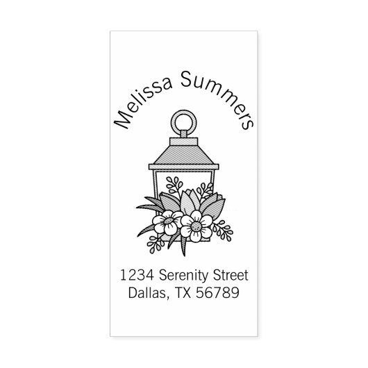 Garden Lantern Flowers Arch Adres 5 Rubberstempel (Afrduk)