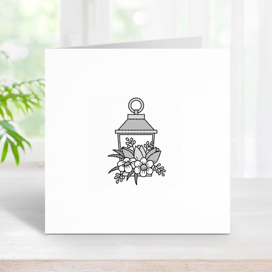 Garden Lantern Flowers Rubberstempel