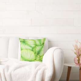 Garden Leaves Illustration Throw Pillow Kussen