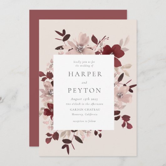 Garden Love Faire-part de mariage (Devant / Derrière)