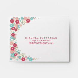Garden Love Floral Border Matching RSVP Envelope Enveloppen