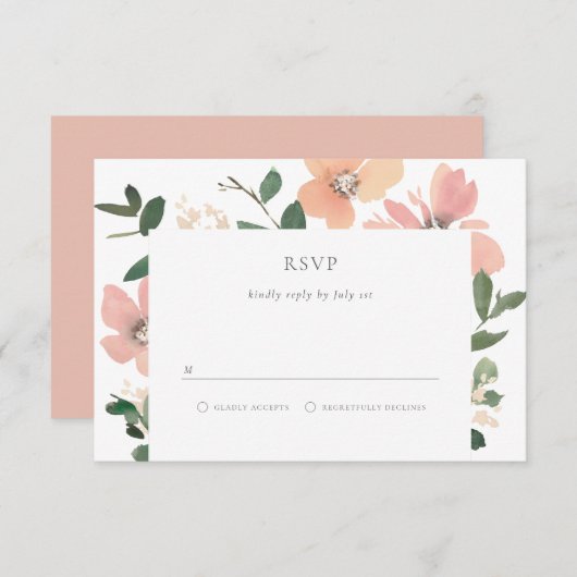 Garden Love RSVP Kaartje (Voorkant / Achterkant)