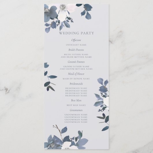 Garden Love Wedding Programme (Dos)
