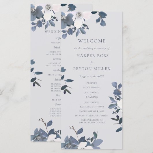 Garden Love Wedding Programme (Devant / Derrière)