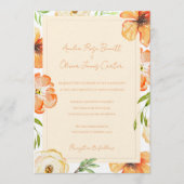 Garden Meadow Soft Peach Floral Wedding Invitation (Devant)