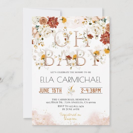 Garden Oh Baby shower Uitnodiging (Voorkant)