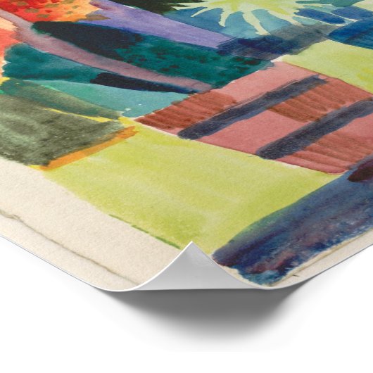 Garden op het Thun-meer tegen August Macke Poster (Hoek)