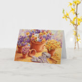 Garden Pansies Blank Any Occasion Wenskaart Kaart (Gele Bloem)