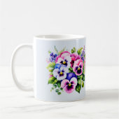Garden Pansy Flower Coffee Mok 11 oz Waterverf (Links)