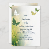 Garden Party 4e anniversaire Invitation Card (Devant / Derrière)