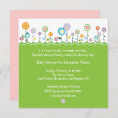 Garden Party Baby shower Invitation Kaart (Voorkant / Achterkant)