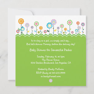 Garden Party Baby shower Invitation Kaart