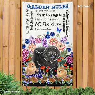 GARDEN PARTY chow jardin bannière 3'x5'