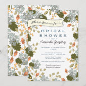 Garden Party Fête des mariées Floral Invitation (Devant / Derrière)