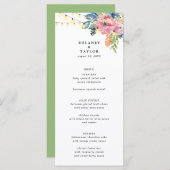 Garden Party, Flowers and Twinkle Lights Wedding Menu (Voorkant / Achterkant)