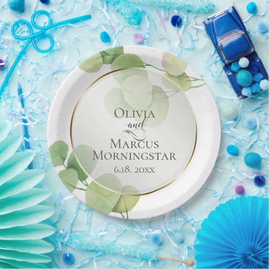 Garden Party Modern Springtime Eucalyptus Papieren Bordje (Feest)