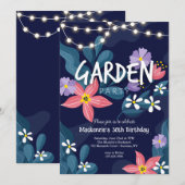 Garden Party Night Invitation Kaart (Voorkant / Achterkant)