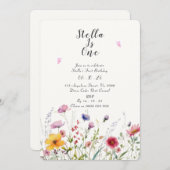 GARDEN PARTY PREMIER ANNIVERSAIRE INVITATION (Devant / Derrière)