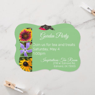 Garden Party Tea Time Invitation Kaart