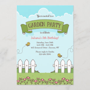 Garden Party verjaardagsuitnodiging Kaart