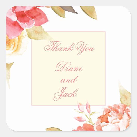 Garden Party Wedding Vierkante Sticker (Voorkant)