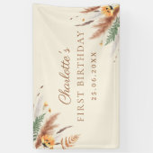 Garden Party Wildflower Bloemen 1e verjaardag Spandoek (Verticaal)