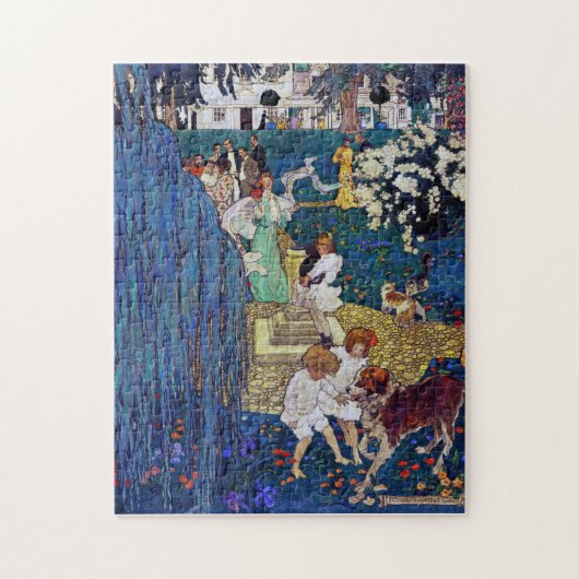 Garden Party with Dog & Cat, Jessie Willcox Smith Legpuzzel (Verticaal)