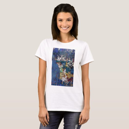 Garden Party with Dog & Cat, Jessie Willcox Smith T-shirt (Voorkant volledig)
