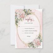 Garden Pastel Pink Eucalyptus Wedding RSVP (Devant)