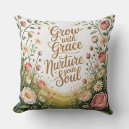 Garden Path Scene Groeien met Grace Quote Kussen