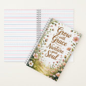 Garden Path Scene Groeien met Grace Quote Notitieboek (Binnen)