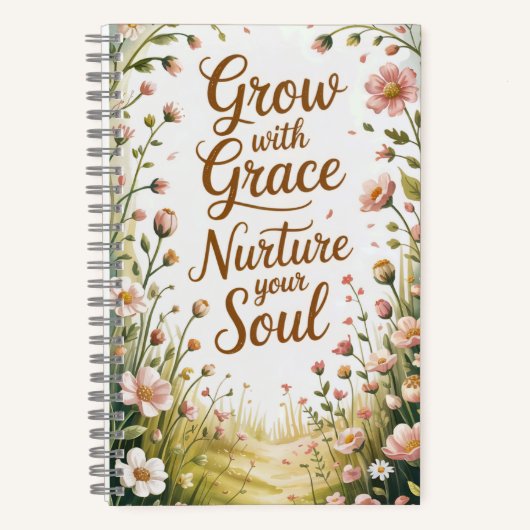 Garden Path Scene Groeien met Grace Quote Notitieboek (Voorkant)