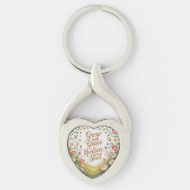 Garden Path Scene Groeien met Grace Quote Sleutelhanger