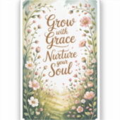 Garden Path Scene Groeien met Grace Quote Sticker (Voorkant)