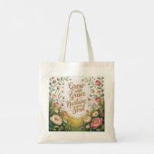 Garden Path Scene Groeien met Grace Quote Tote Bag (Achterkant)